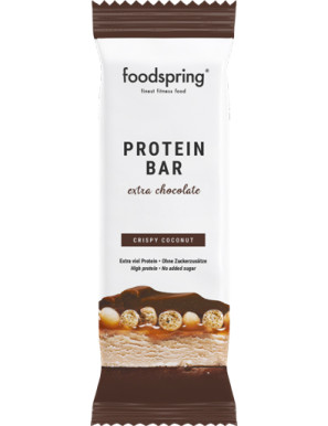 FOODSPRING PROTEIN BAR EXTRA CHOCOLATE CRISPY COCONUT G.45