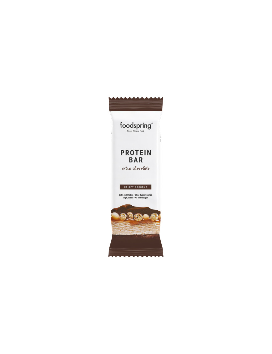 FOODSPRING PROTEIN BAR EXTRA CHOCOLATE CRISPY COCONUT G.45