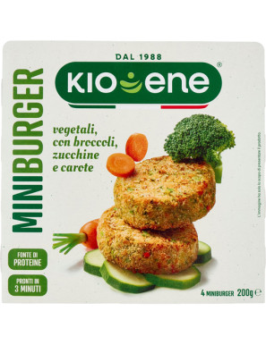 KIOENE MINIBURGER VEGETALE CONBROCCOLI,CAROTE,ZUCCHINE G.200