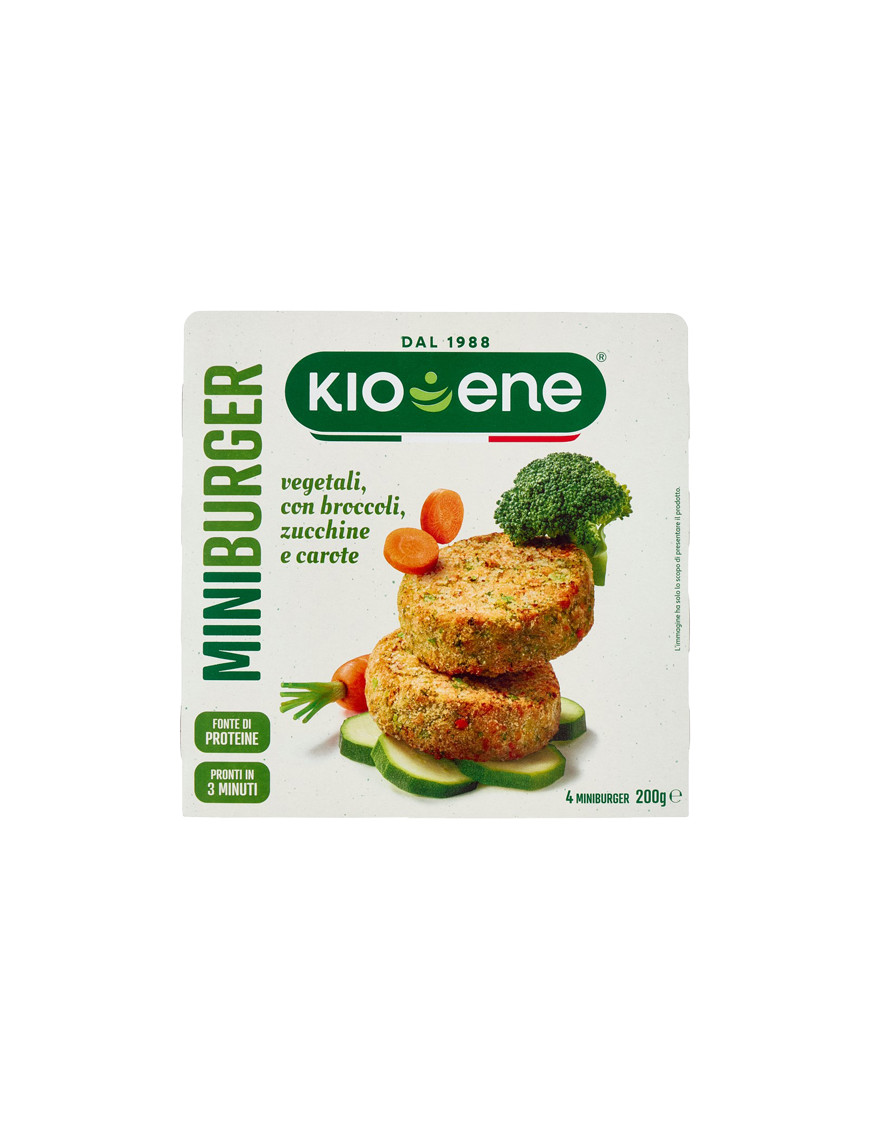 KIOENE MINIBURGER VEGETALE CONBROCCOLI,CAROTE,ZUCCHINE G.200