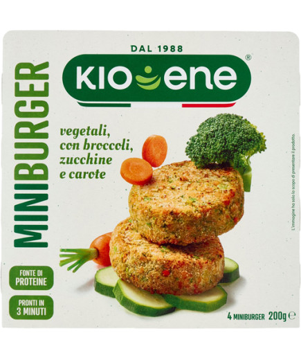 KIOENE MINIBURGER VEGETALE CONBROCCOLI,CAROTE,ZUCCHINE G.200