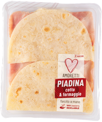 AMORETTI PIADINA CON PROSCIUTTO COTTO E FORMAGGIO GR.180