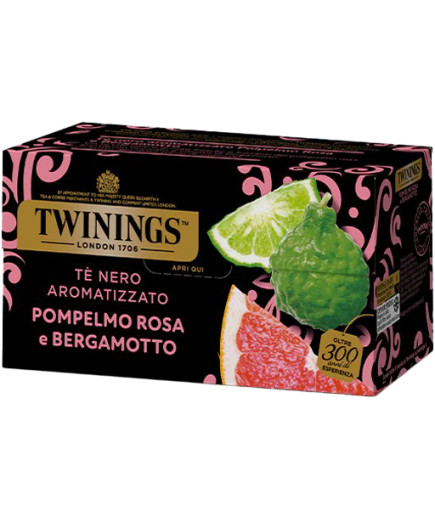 TWININGS THE'NERO AROM.POMPELMO ROSA&BERGAMOTTO X25FF