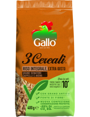 GALLO RISO 3 CEREALI G.400(INTEGR,AVENA,GRANO SEN.CAP)