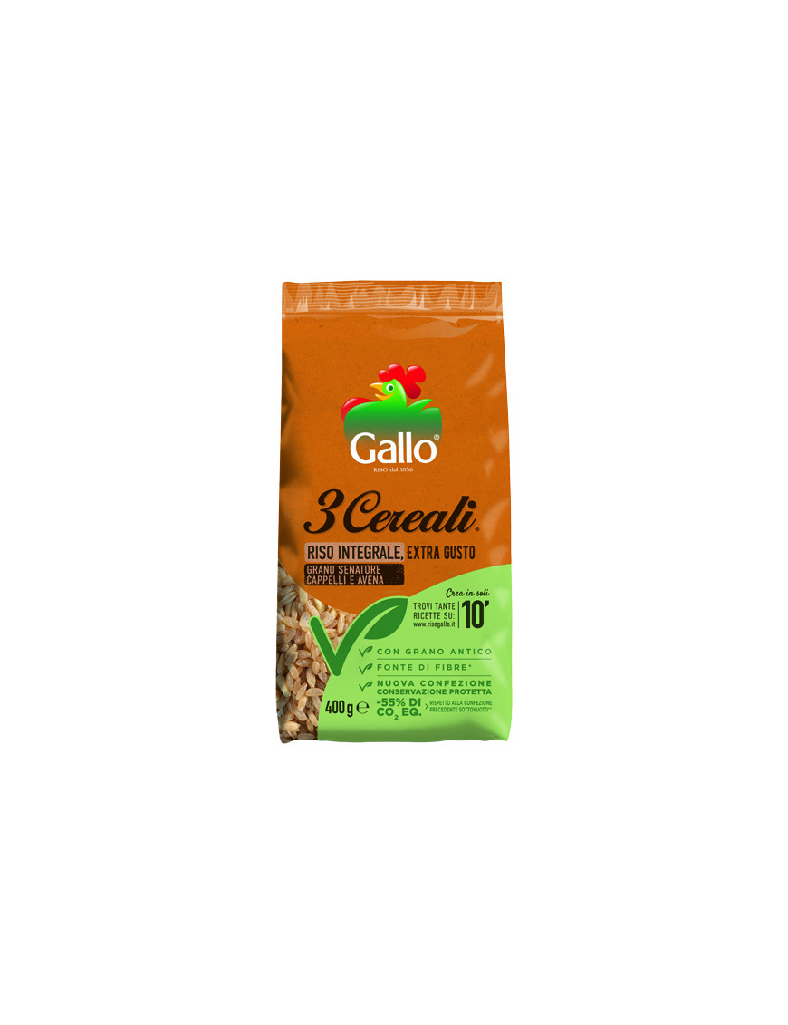 GALLO RISO 3 CEREALI G.400(INTEGR,AVENA,GRANO SEN.CAP)