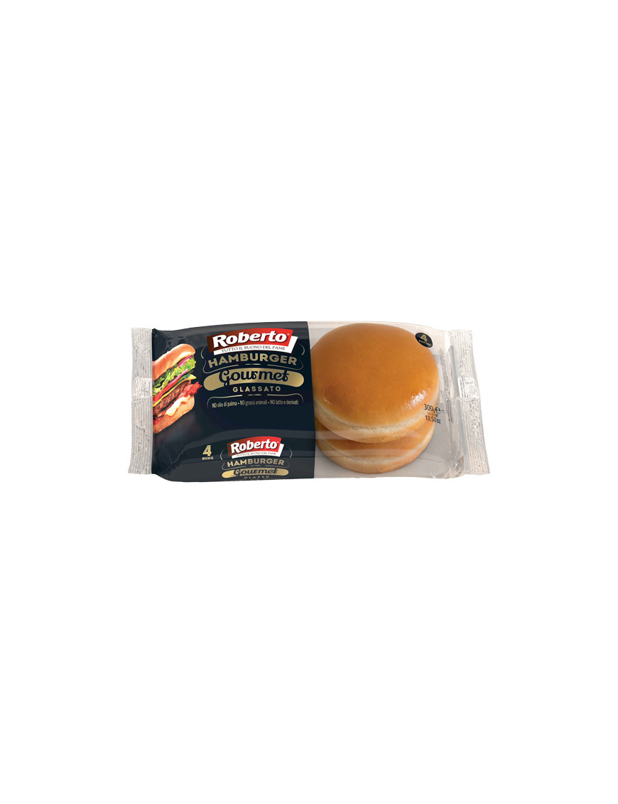 ROBERTO GOURMET PANE PERHAMBUGER GLASSATO 4PZ G.300