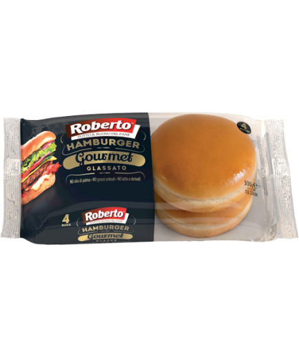 ROBERTO GOURMET PANE PERHAMBUGER GLASSATO 4PZ G.300