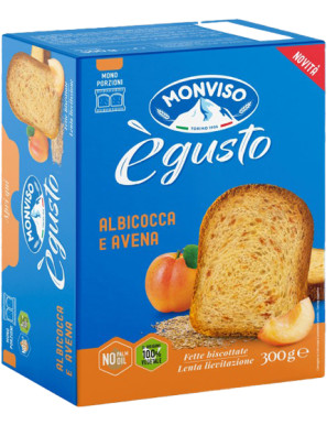 MONVISO FETTE BISCOTT.GR.300 C/ALBICOCCA E AVENA -E'GUSTO-