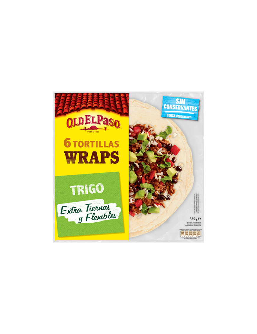 OLD EL PASO - 6 TORTILLAS MEJICANA DE TRIGO WRAP GR.350