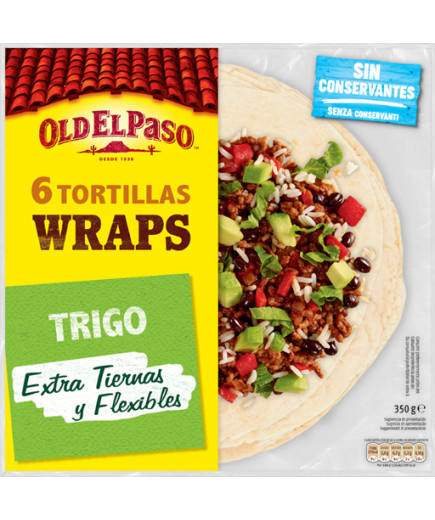 OLD EL PASO - 6 TORTILLAS MEJICANA DE TRIGO WRAP GR.350