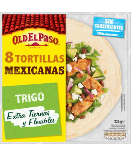 OLD EL PASO - 8 TORTILLAS MEJICANA DE TRIGO GR.326