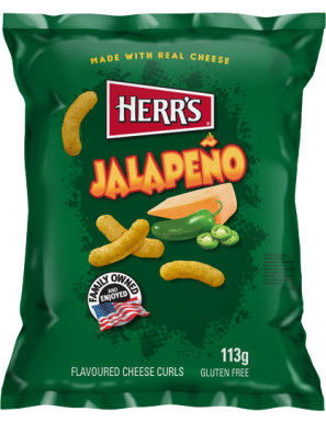 HERR'S - JALAPENO CHEESE CURLS GR.113 GLUTEN FREE