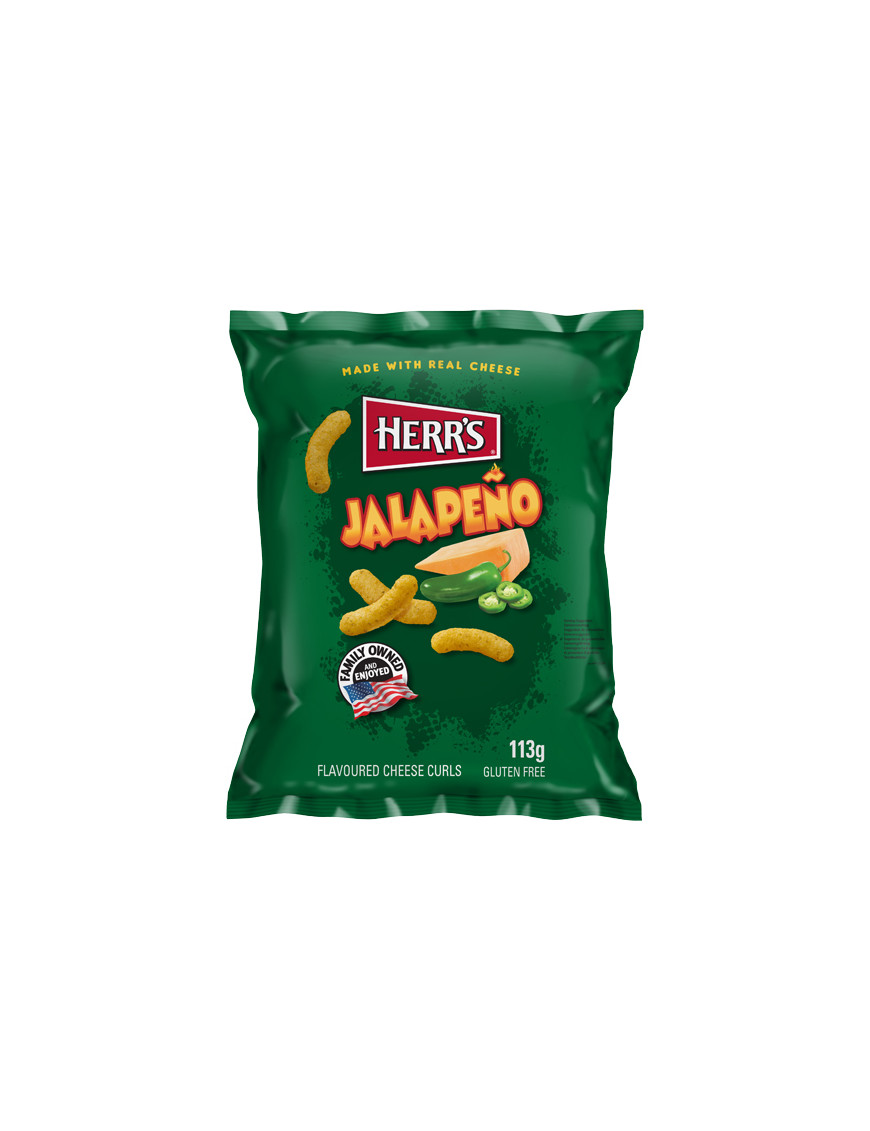 HERR'S - JALAPENO CHEESE CURLS GR.113 GLUTEN FREE