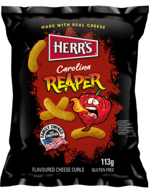 HERR'S - CAROLINA REAPER G.113 CHEESE CURLS - GLUTEN FREE