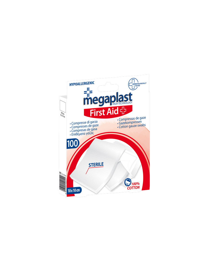 MEGAPLAST FIRST AID COMPRESSEDI GARZA 10X10 (PZ100)