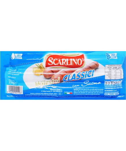 SCARLINO WURSTEL PZ.3 G.250 -CLASSICI SUINO-