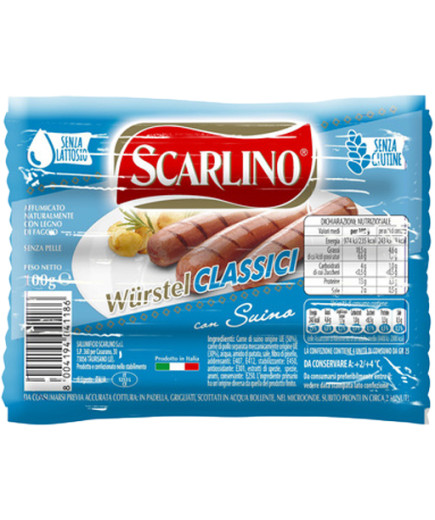 SCARLINO WURSTEL PZ.4 G.100  -CLASSICI SUINO-