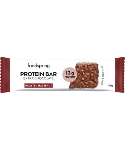 FOODSPRING PROTEIN BAR EXTRA CHOC ROASTED HAZELNUT G.45