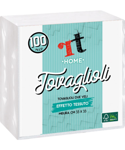 RT  HOME TOV.33X33 2V. BIANCO EFFETTO TESSUTO X100PZ.