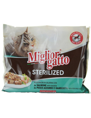 MORANDO MIGLIOR GATTO BOCCONCINI G.85X4 STERILIZED SALM/GAMB