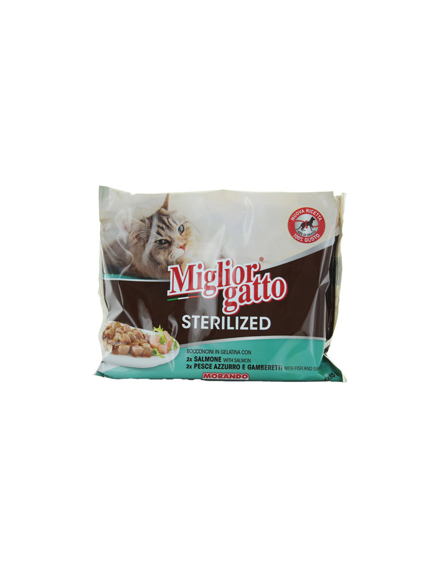 MORANDO MIGLIOR GATTO BOCCONCINI G.85X4 STERILIZED SALM/GAMB