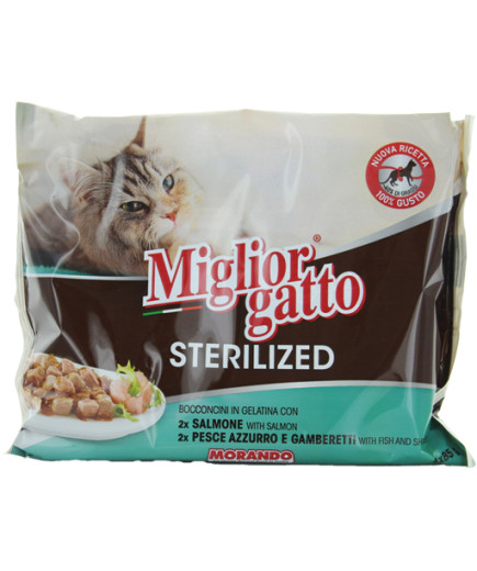 MORANDO MIGLIOR GATTO BOCCONCINI G.85X4 STERILIZED SALM/GAMB