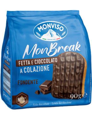 MONVISO FETTE BISCOTTATE RICOPERTE CIOCCOLATO FONDENTE G.90