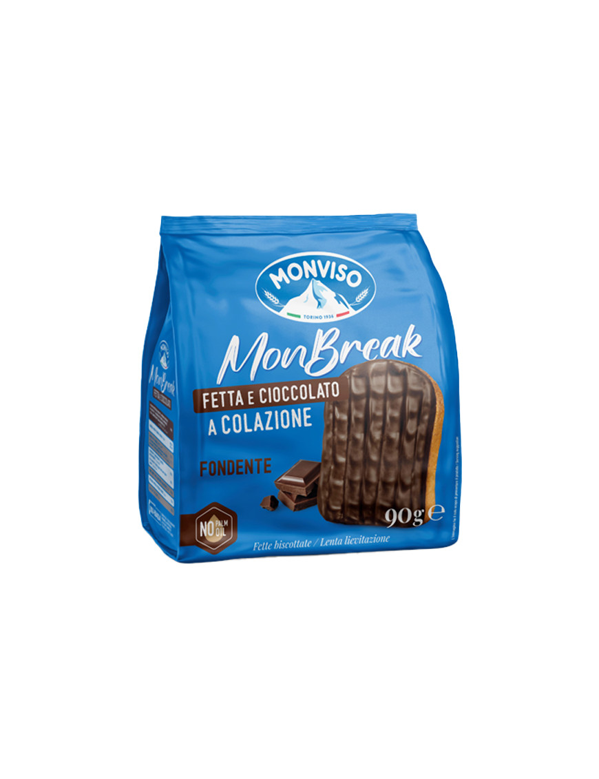 MONVISO FETTE BISCOTTATE RICOPERTE CIOCCOLATO FONDENTE G.90