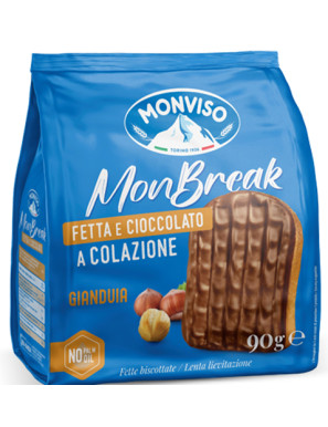 MONVISO FETTE BISCOTTATE RICOPERTE CIOCCOLATO GIANDUIA G.90