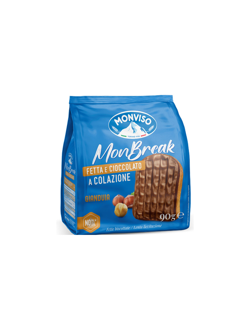 MONVISO FETTE BISCOTTATE RICOPERTE CIOCCOLATO GIANDUIA G.90