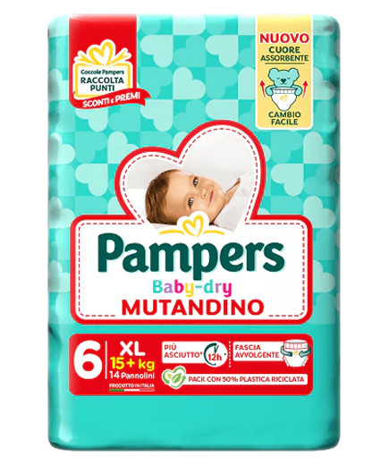 PAMPERS BABY DRY MUTANDINO EXTRALARGE SP TG.6 PZ.13