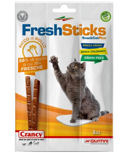 Crancy Fresh Sticks Snack manzo Pollo Gatto gr.15