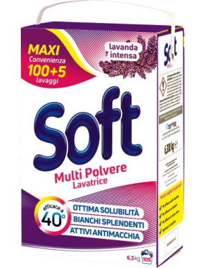 Soft Detersivo In Polvere Lavanda 100 Misurini+5 Gratis