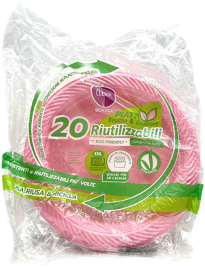 CLENDY PIATTI DESSERT ROSA X20PZ.RIUTILIZZABILI