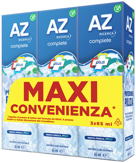AZ DENT.COMPLETE PROTEZIONE E PULIZIA ML.65X3 (TRIPACCO)