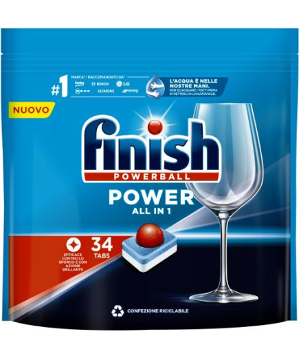 FINISH POWERBALL TUTTO IN UNO TABS X34 REGOLARE