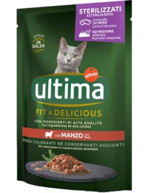 ULTIMA CAT WET STERILIZZATO MANZO GR.85