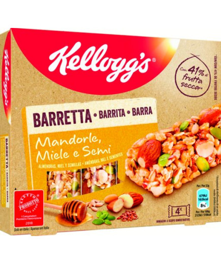 KELLOGG'S BARRETTA MANDORLE MIELE E SEMI G.32 X4
