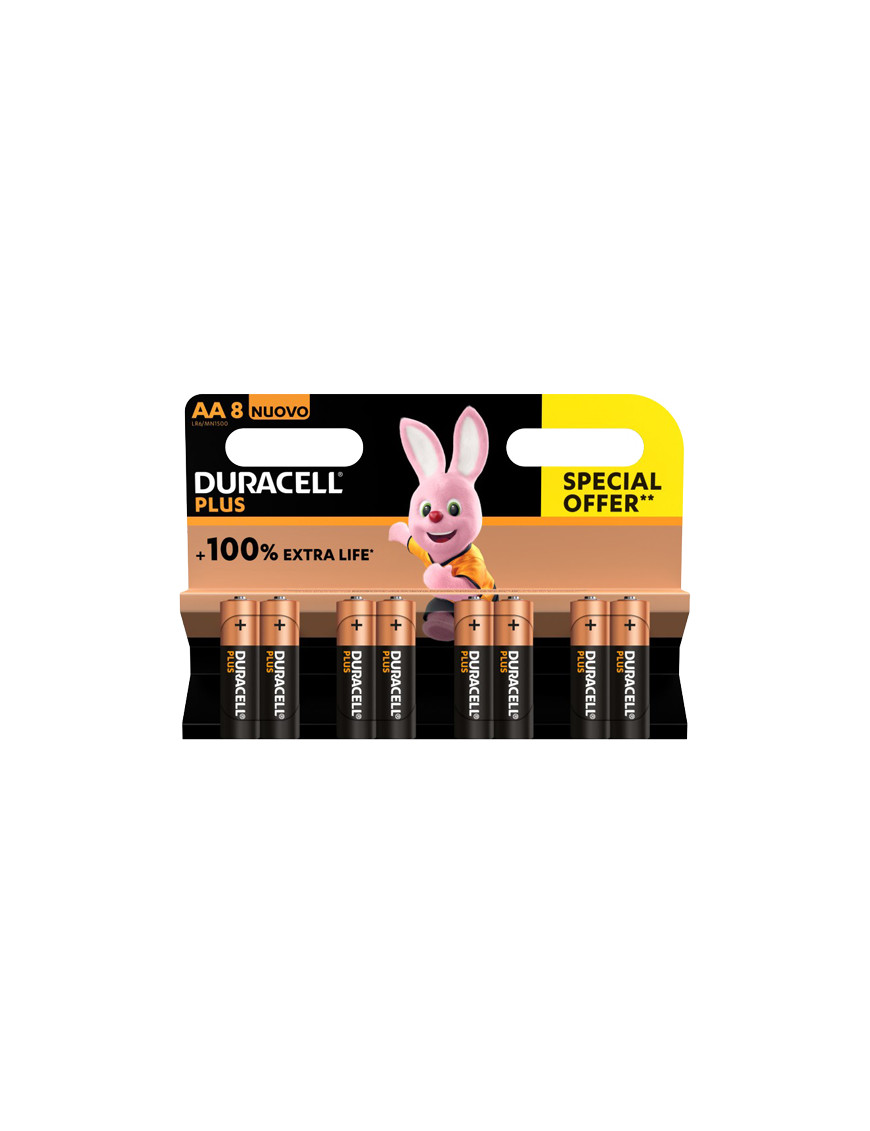 DURACELL PLUS 100 POWER BOOSTAA STILO 1,5 VOLT X8PZ