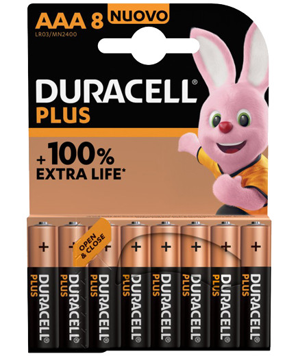 DURACELL PLUS 100 POWER BOOSTAAA MINISTILO 1,5 VOLT X8PZ.