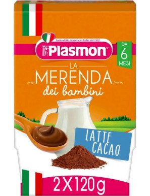 PLASMON MERENDA LATTE E CACAO 2X120                        
