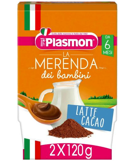 PLASMON MERENDA LATTE E CACAO 2X120                        