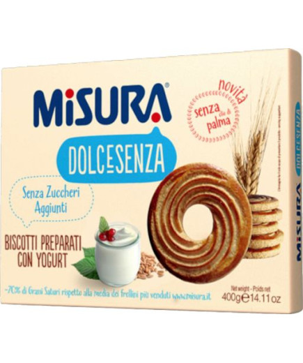 Misura Biscotti Senza Zuccheri Con Yogurt Magro+Avena gr.400 Senza Olio Palma