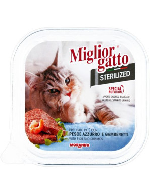 Morando Miglior Gatto Sterilized Pate' gr.100 Pesce Azzurro e Gamberi