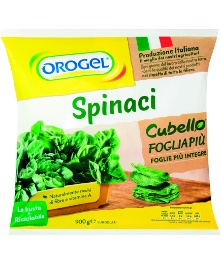Orogel Spinaci Cubello Foglia Più Surgelato gr.900