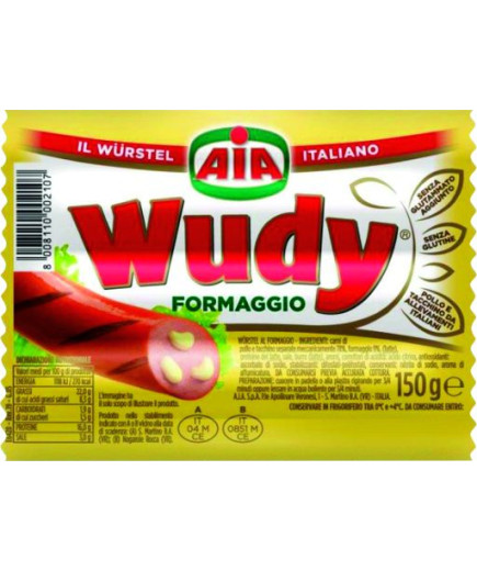 AIA WURSTEL WUDY FORMAGGIO PRIX P/TACC.G.150 W2741