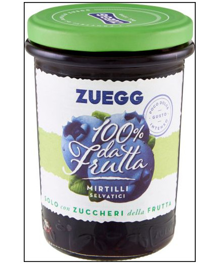 Zuegg Confettura 100% Da Frutta Mirtilli gr.250 Vaso Vetro