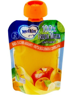 Mellin Pouch Frutta Mista 100% Frutta Senza Zuccheri gr.90