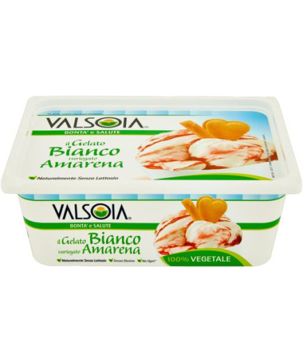 Valsoia Gelato Vaschetta Bianco Variegato Amarena gr.500