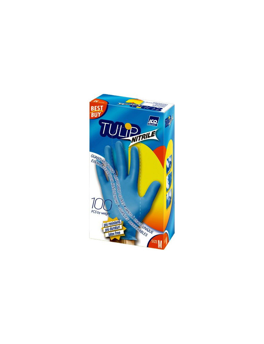 Ico Guanti Tulip Mono Nitrile S/Polvere Small (6/6,5) 100Pz